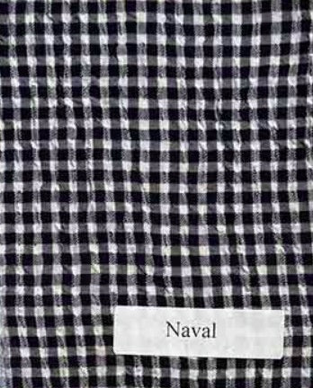 One Size Crinkle Check Crop Top in Naval
