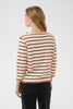 Nela Tee in Eggnog/Roasted Russet Stripe and Beetle Stripe