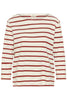 Nela Tee in Eggnog/Roasted Russet Stripe and Beetle Stripe