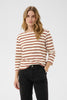 Nela Tee in Eggnog/Roasted Russet Stripe and Beetle Stripe