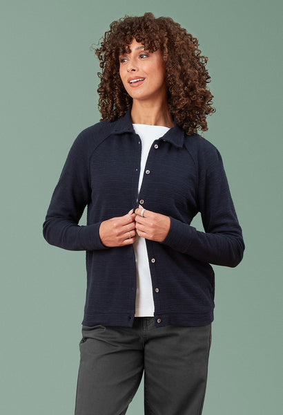 Ondine Top Slub Modal Jacquared Navy