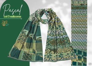 Létol Cotton Jacquard Scarf in Pascal Salicorne