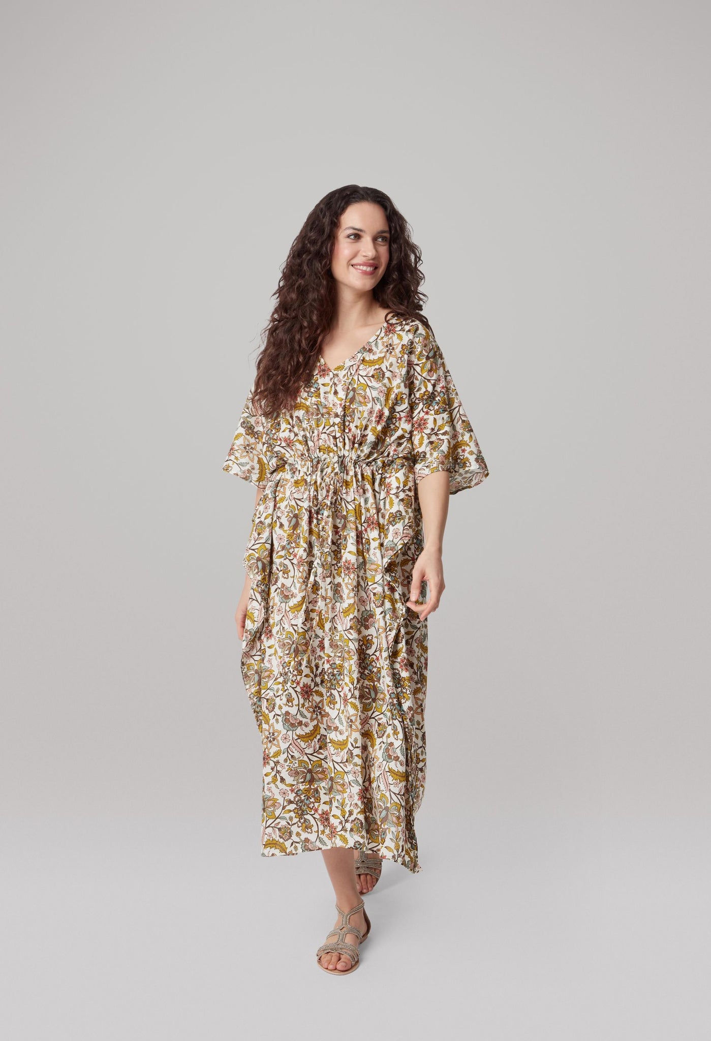 Penny Kaftan Dress Damsk Print Multi
