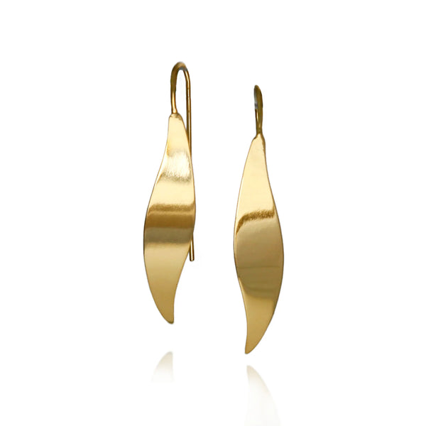 Polished Gold Drop Earrings