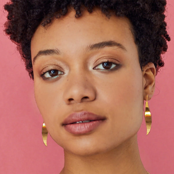 Polished Gold Drop Earrings