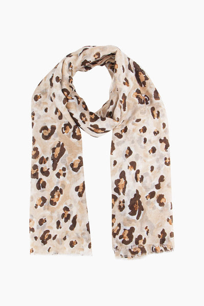 Raya Lightweight Scarf in Neutral Leopard and Khaki Leopard