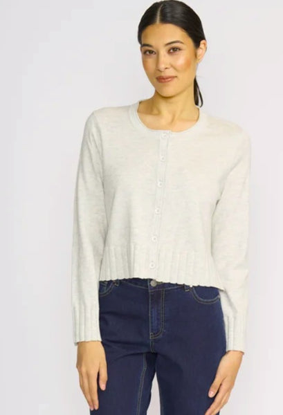 Seams Natural Cardi in Marble