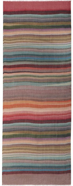 Warm Stripe Wool & Silk Scarf