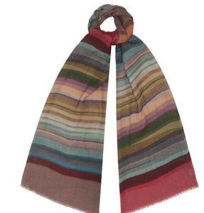 Warm Stripe Wool & Silk Scarf