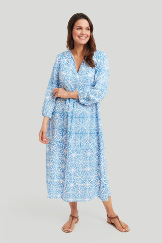 Vera Dress Rani Print Blue-White