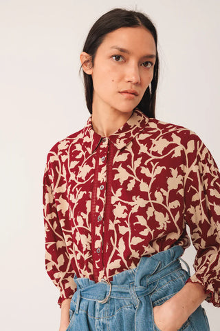 3/4 Sleeve Shirt in Cherry
