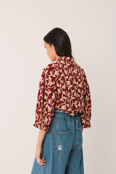 3/4 Sleeve Shirt in Cherry
