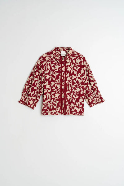 3/4 Sleeve Shirt in Cherry