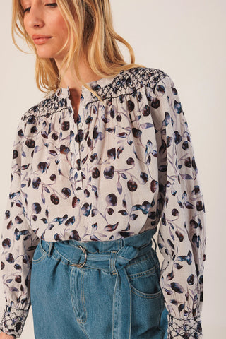 Smock Detail Blouse in Night