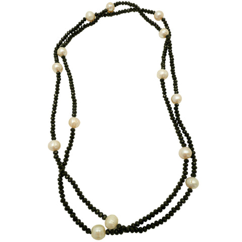 Glass Bead and Pearl Necklace