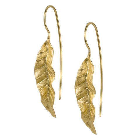Banana Leaf Gold Earrings