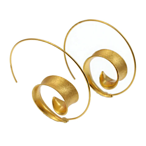 Curl Hoop Gold Earrings