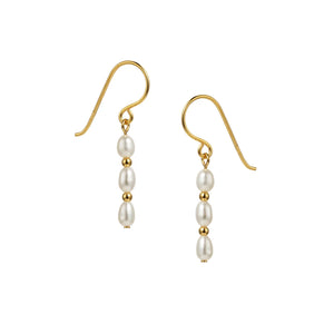 Pearl Earrings With 18k Gold Vermeil Beads