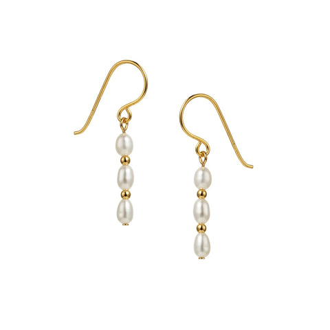 Pearl Earrings With 18k Gold Vermeil Beads