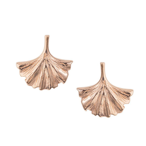 Ginko Leaf Rose Gold Earrings