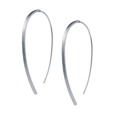 Threader Wishbone Earrings in Silver