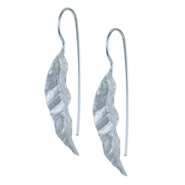 Banana Leaf Silver Earrings