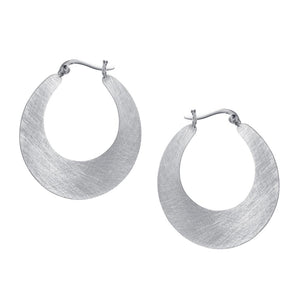Crescent Hoop Large Earring in Silver