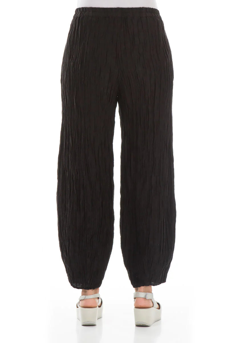 Crinkle Trousers in Black