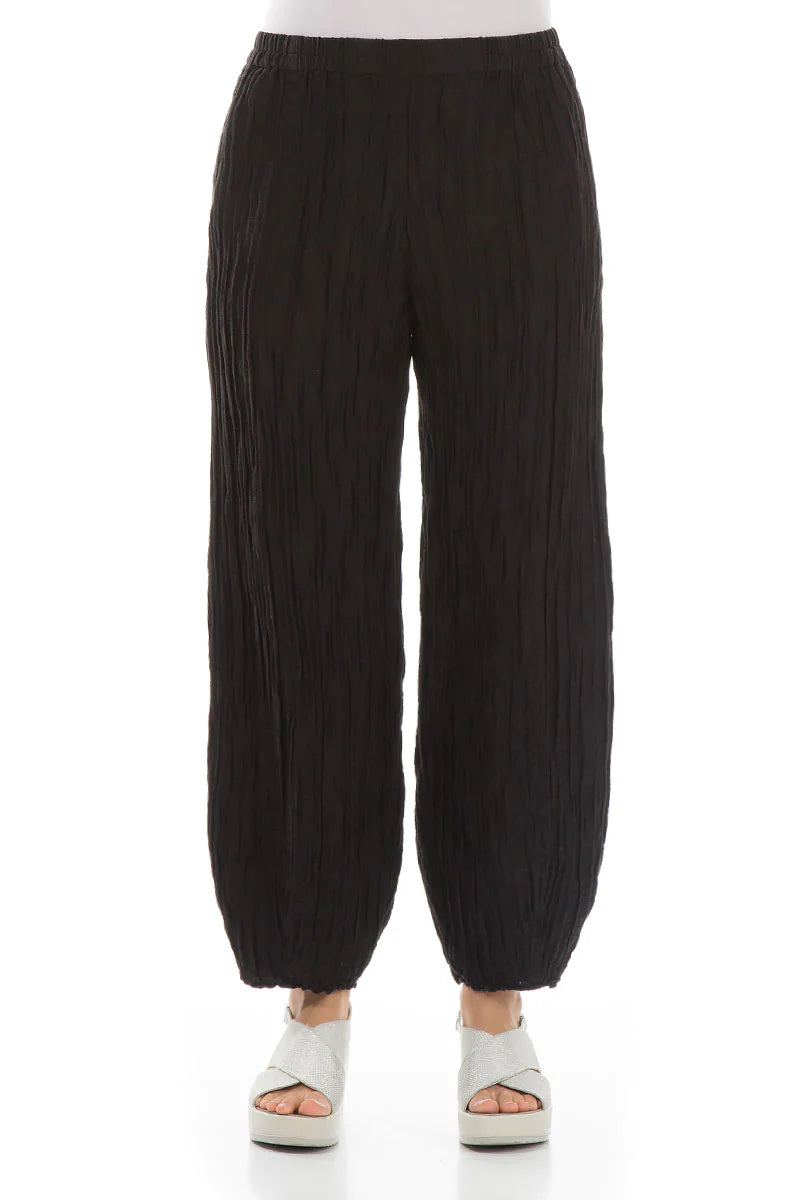 Crinkle Trousers in Black