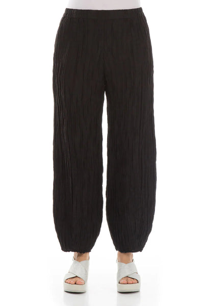 Crinkle Trousers in Black