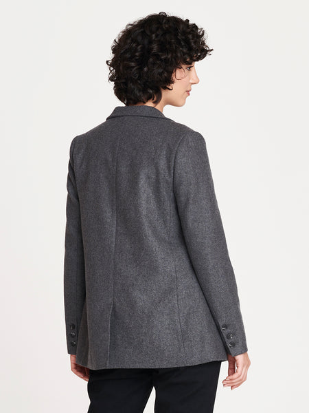 Julissa GRS Recycled Wool Blazer in Charcoal Grey