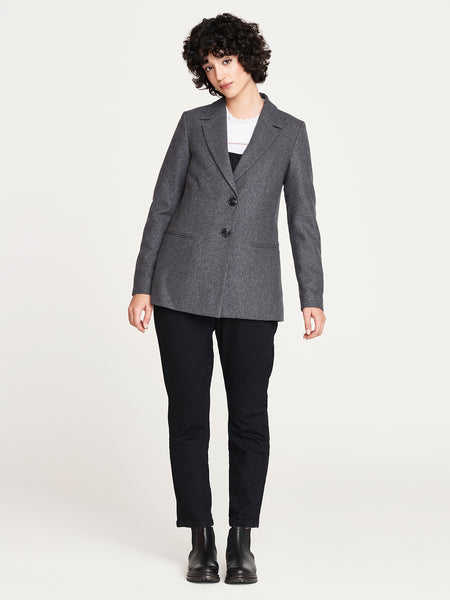 Julissa GRS Recycled Wool Blazer in Charcoal Grey